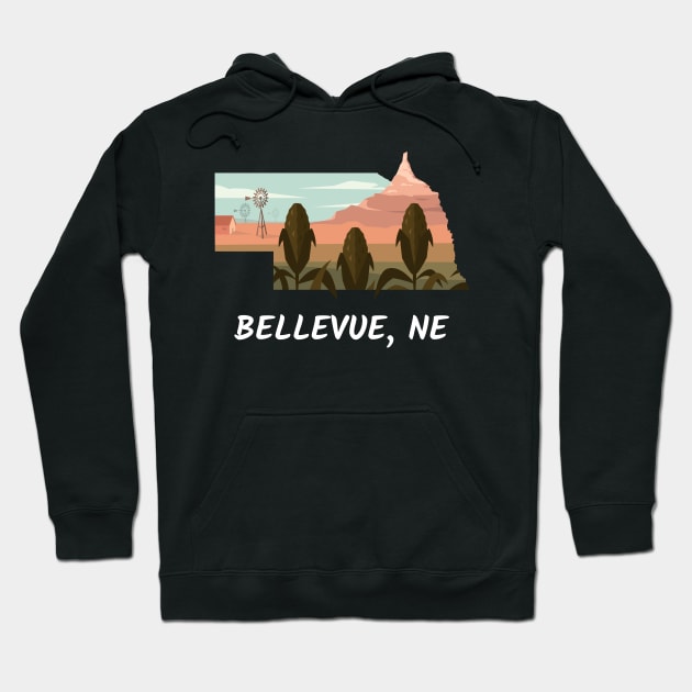 Bellevue, Nebraska Hoodie by A Reel Keeper